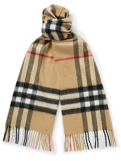 burberry fringed check wool scarf|Mehr.